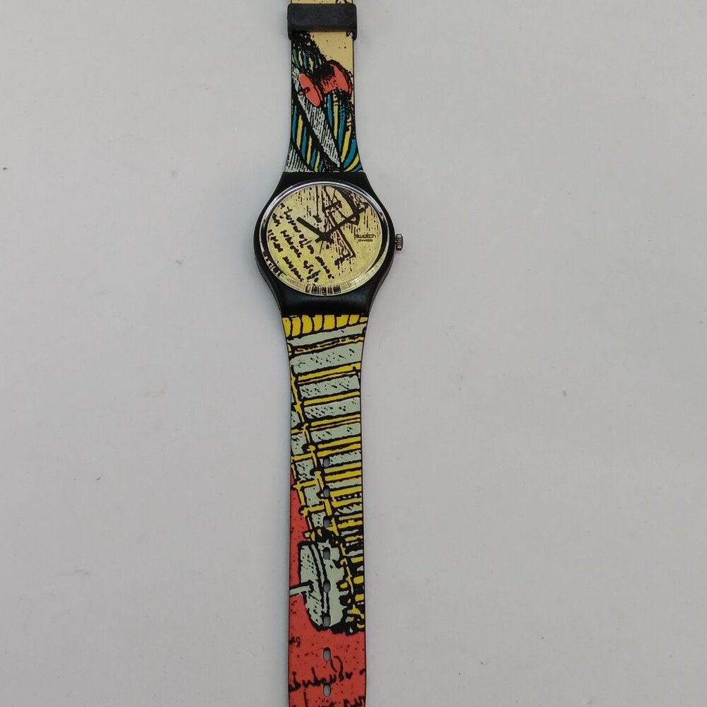 VINTAGE 1990 Swatch GB139 "Engineer" 34mm Swiss Watch STRAP SPLIT - Picture 2 of 10